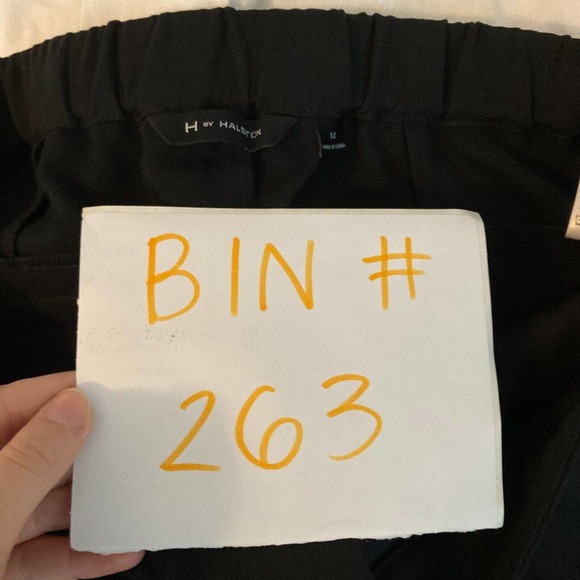 H By Halston Pants Womens Sz‎ 14 Black Cropped Capri Wide Leg Dress Stretch - Picture 11 of 11